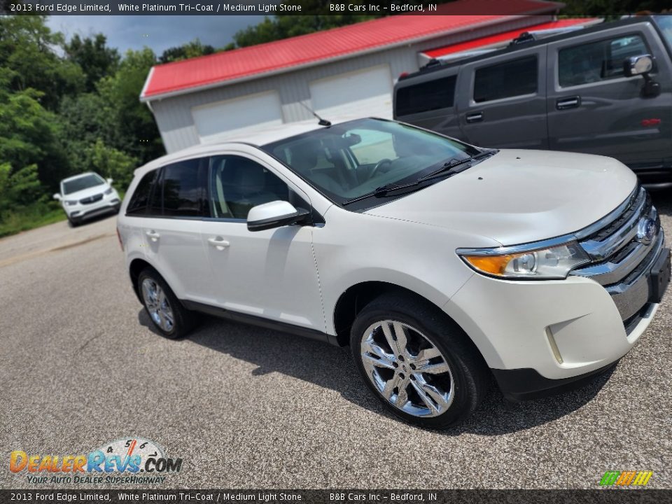 2013 Ford Edge Limited White Platinum Tri-Coat / Medium Light Stone Photo #3