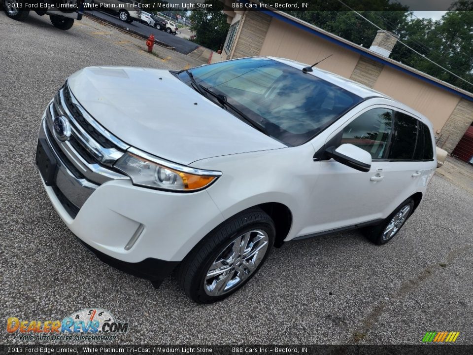 2013 Ford Edge Limited White Platinum Tri-Coat / Medium Light Stone Photo #27