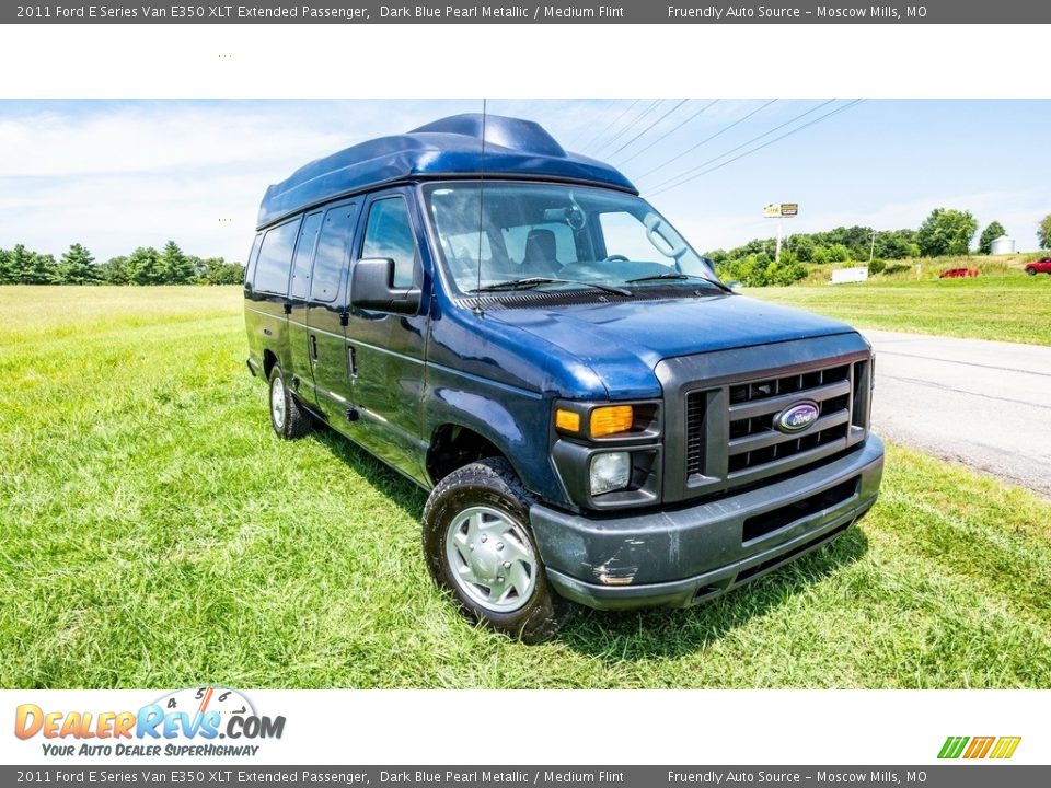 2011 Ford E Series Van E350 XLT Extended Passenger Dark Blue Pearl Metallic / Medium Flint Photo #1