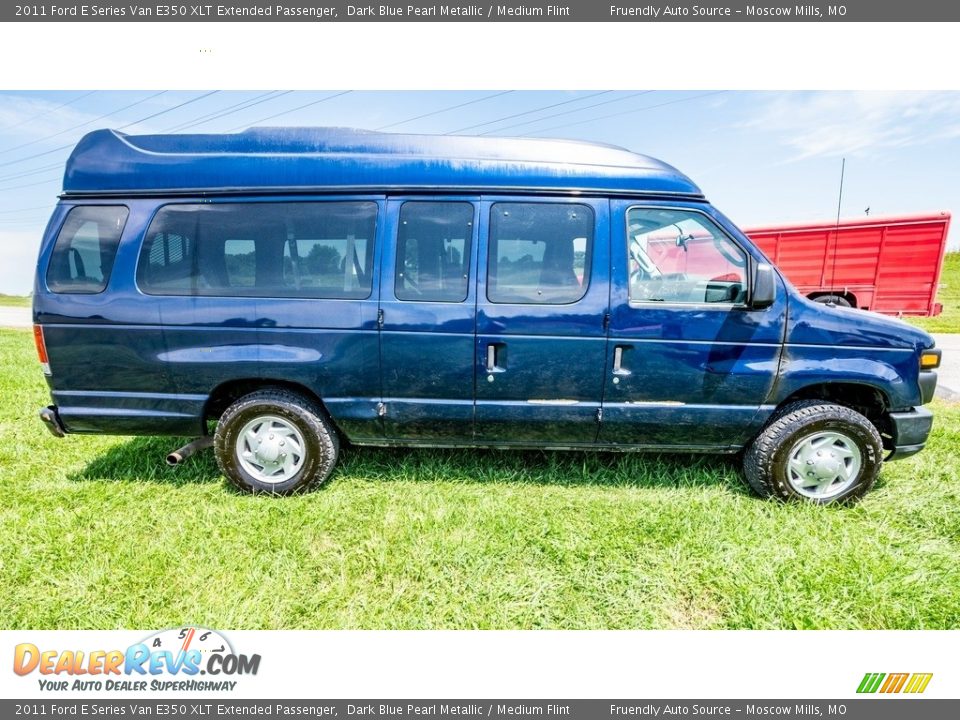 2011 Ford E Series Van E350 XLT Extended Passenger Dark Blue Pearl Metallic / Medium Flint Photo #3