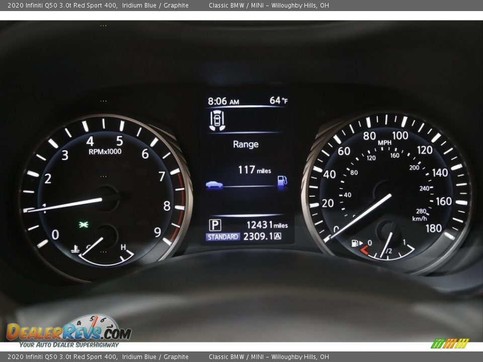 2020 Infiniti Q50 3.0t Red Sport 400 Gauges Photo #8