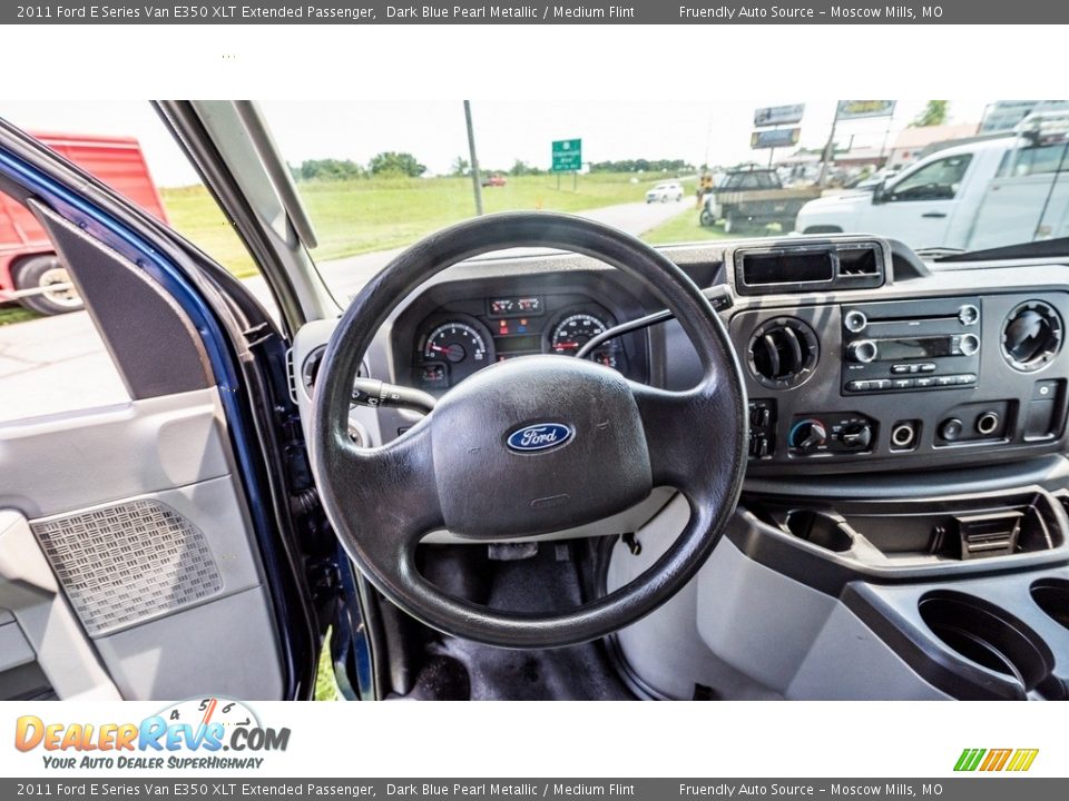 2011 Ford E Series Van E350 XLT Extended Passenger Dark Blue Pearl Metallic / Medium Flint Photo #31