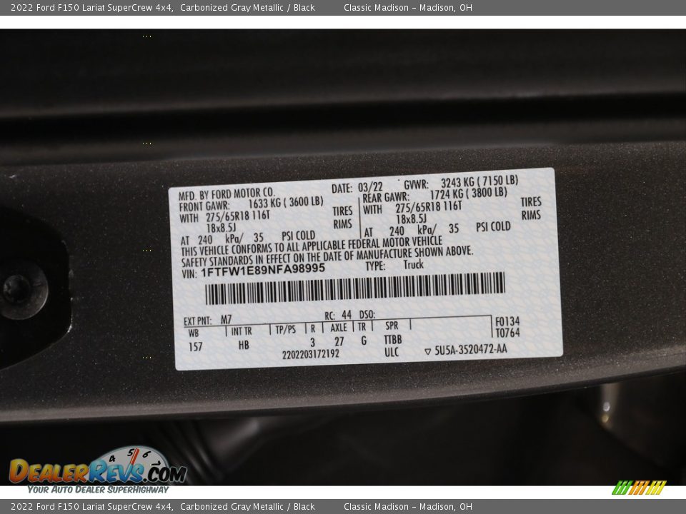 2022 Ford F150 Lariat SuperCrew 4x4 Carbonized Gray Metallic / Black Photo #26