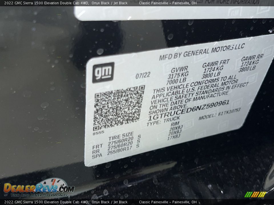 2022 GMC Sierra 1500 Elevation Double Cab 4WD Onyx Black / Jet Black Photo #25