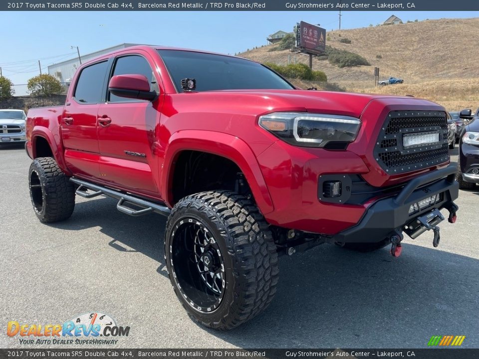 2017 Toyota Tacoma SR5 Double Cab 4x4 Barcelona Red Metallic / TRD Pro Black/Red Photo #3