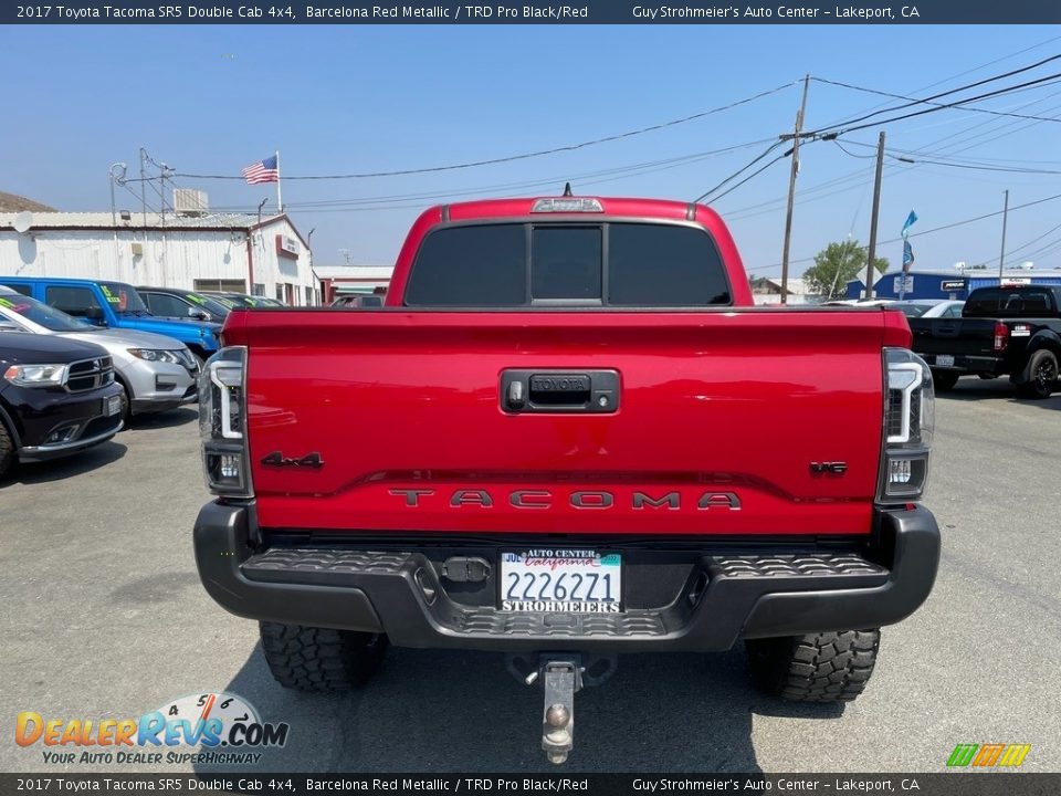 2017 Toyota Tacoma SR5 Double Cab 4x4 Barcelona Red Metallic / TRD Pro Black/Red Photo #6