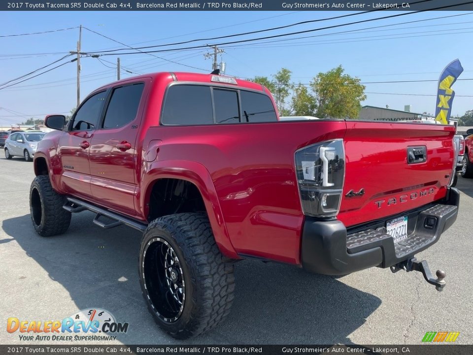 2017 Toyota Tacoma SR5 Double Cab 4x4 Barcelona Red Metallic / TRD Pro Black/Red Photo #7