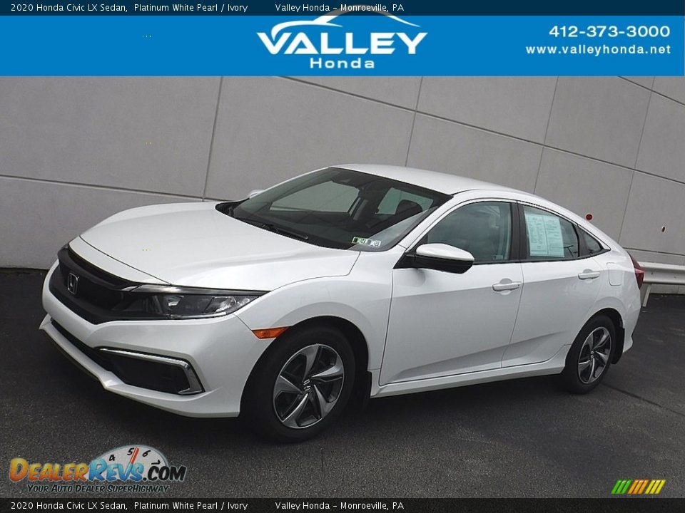 2020 Honda Civic LX Sedan Platinum White Pearl / Ivory Photo #1