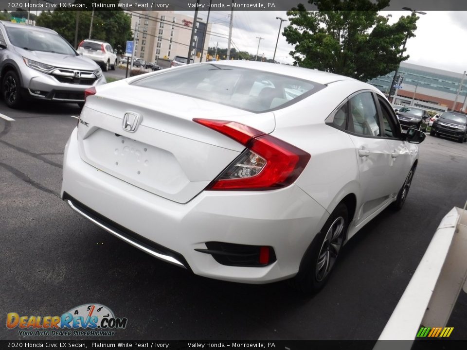 2020 Honda Civic LX Sedan Platinum White Pearl / Ivory Photo #6