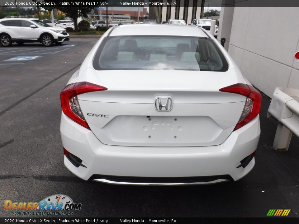 2020 Honda Civic LX Sedan Platinum White Pearl / Ivory Photo #7