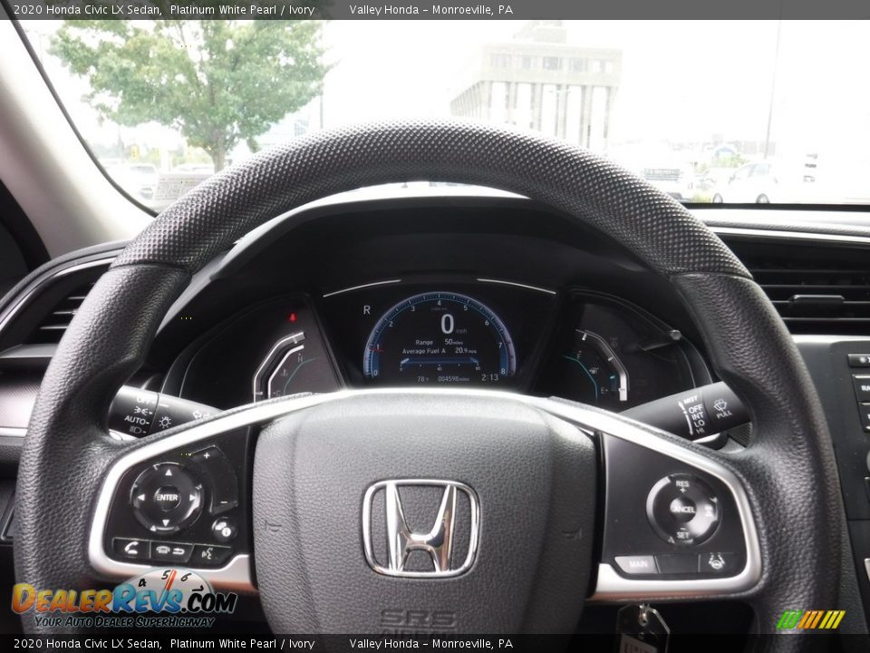 2020 Honda Civic LX Sedan Platinum White Pearl / Ivory Photo #20