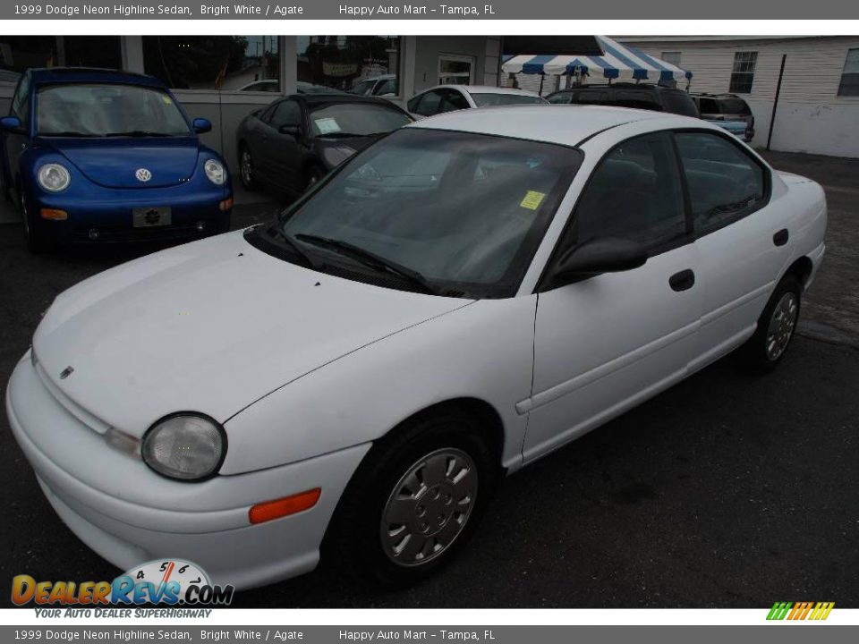 1999 Dodge Neon Highline Sedan Bright White / Agate Photo #1