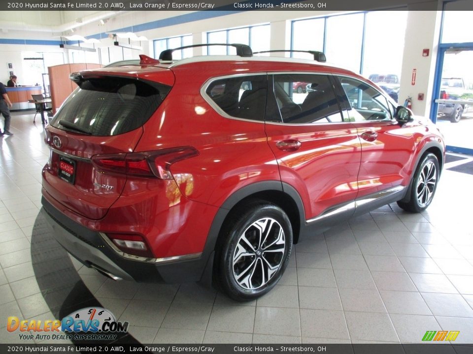 2020 Hyundai Santa Fe Limited 2.0 AWD Lava Orange / Espresso/Gray Photo #7