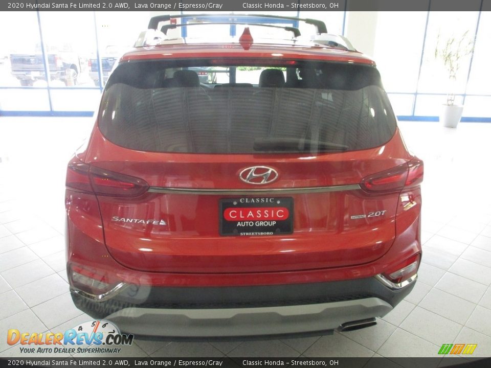 2020 Hyundai Santa Fe Limited 2.0 AWD Lava Orange / Espresso/Gray Photo #8