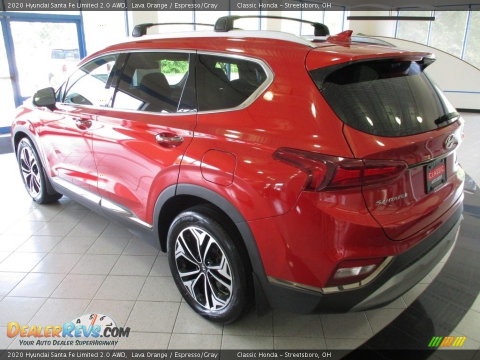 2020 Hyundai Santa Fe Limited 2.0 AWD Lava Orange / Espresso/Gray Photo #9