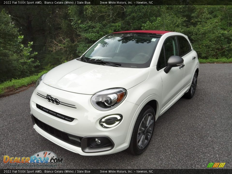 2022 Fiat 500X Sport AWD Bianco Gelato (White) / Slate Blue Photo #2