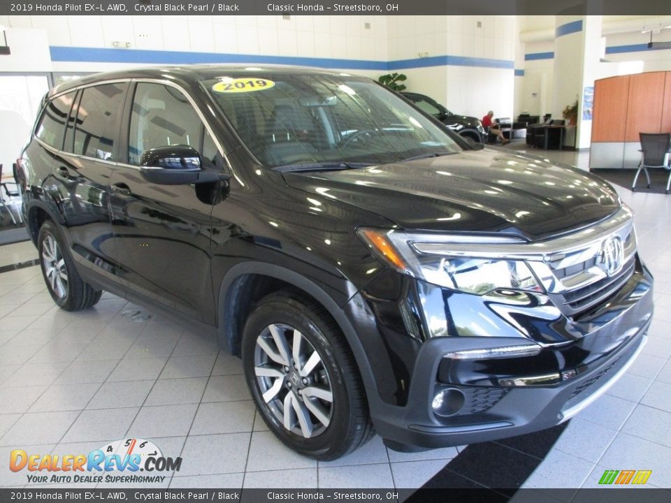 2019 Honda Pilot EX-L AWD Crystal Black Pearl / Black Photo #3