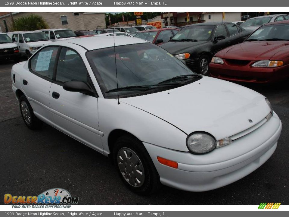 1999 Dodge Neon Highline Sedan Bright White / Agate Photo #4