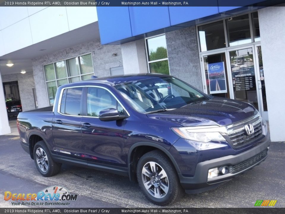 2019 Honda Ridgeline RTL AWD Obsidian Blue Pearl / Gray Photo #1