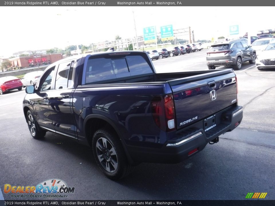 2019 Honda Ridgeline RTL AWD Obsidian Blue Pearl / Gray Photo #7