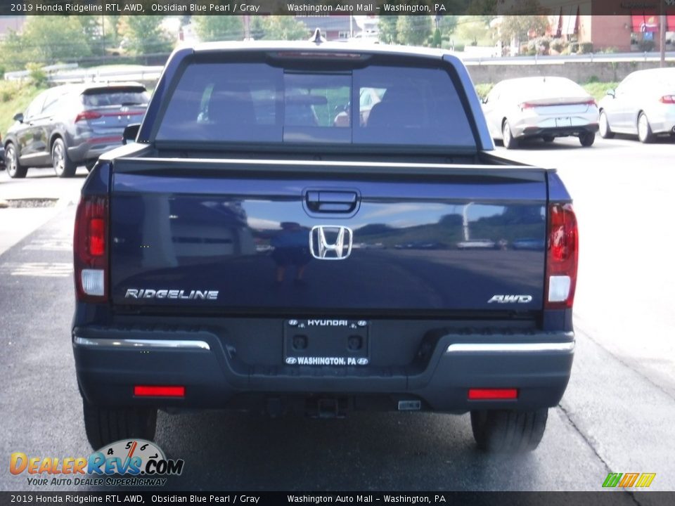 2019 Honda Ridgeline RTL AWD Obsidian Blue Pearl / Gray Photo #8