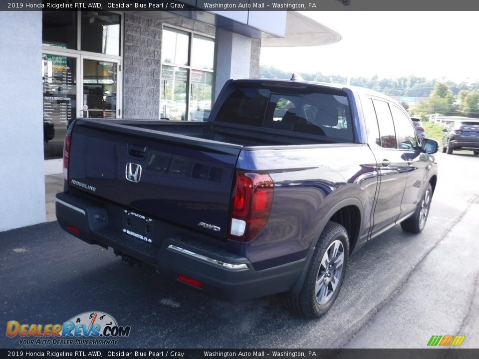 2019 Honda Ridgeline RTL AWD Obsidian Blue Pearl / Gray Photo #9