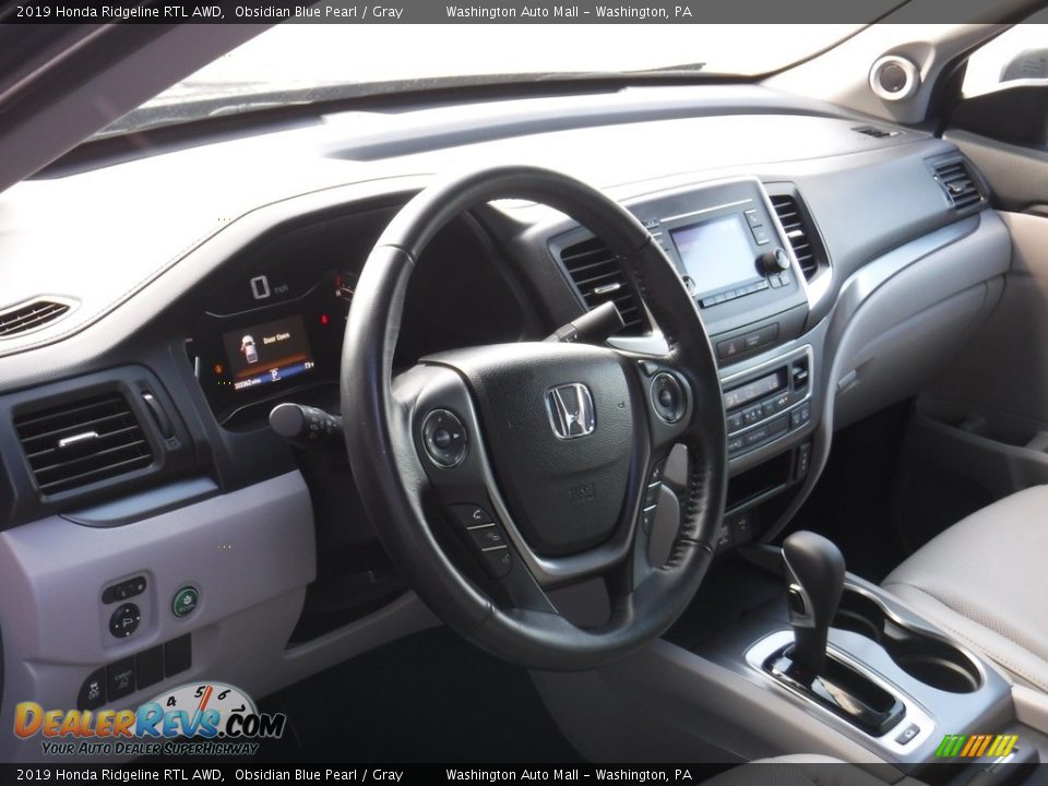 2019 Honda Ridgeline RTL AWD Obsidian Blue Pearl / Gray Photo #14