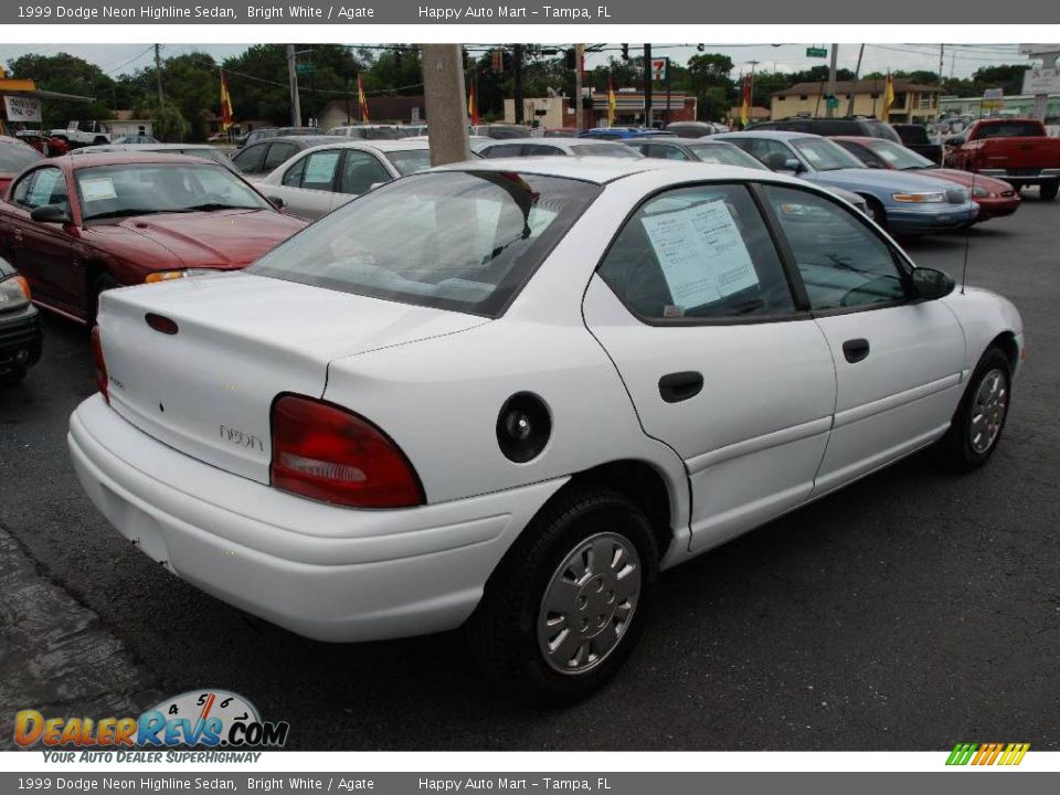 1999 Dodge Neon Highline Sedan Bright White / Agate Photo #6