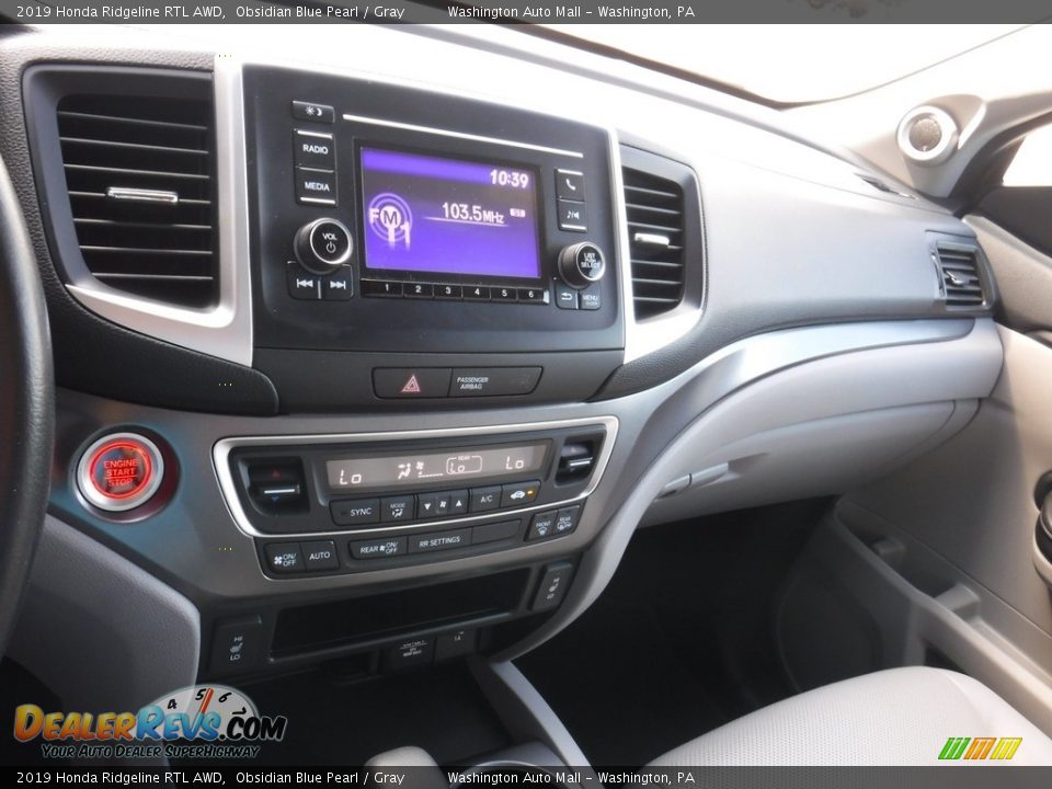 2019 Honda Ridgeline RTL AWD Obsidian Blue Pearl / Gray Photo #20