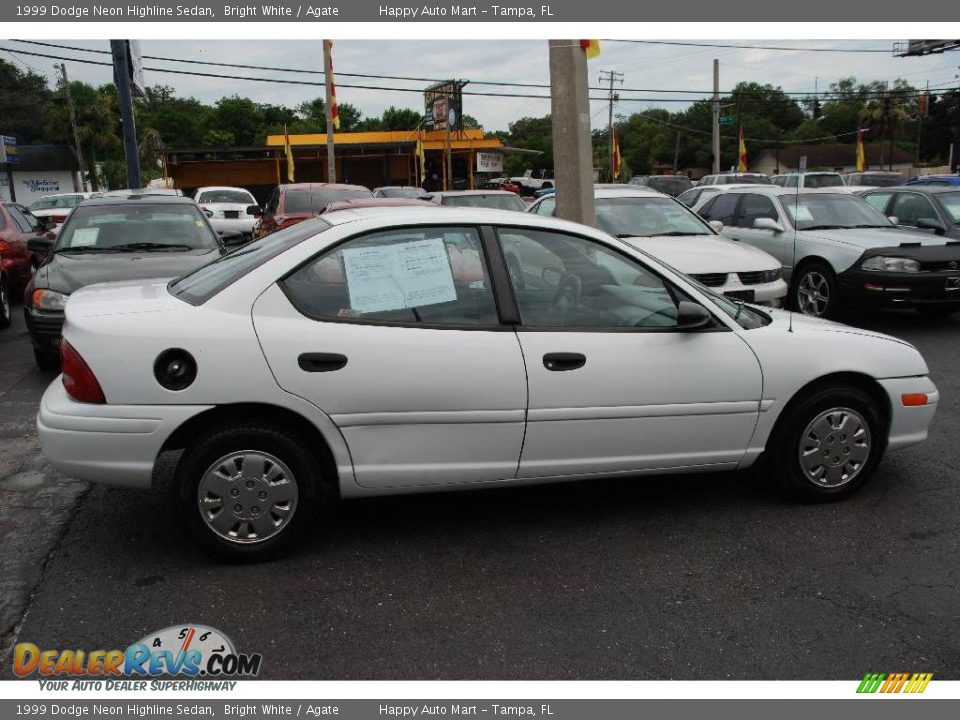1999 Dodge Neon Highline Sedan Bright White / Agate Photo #7