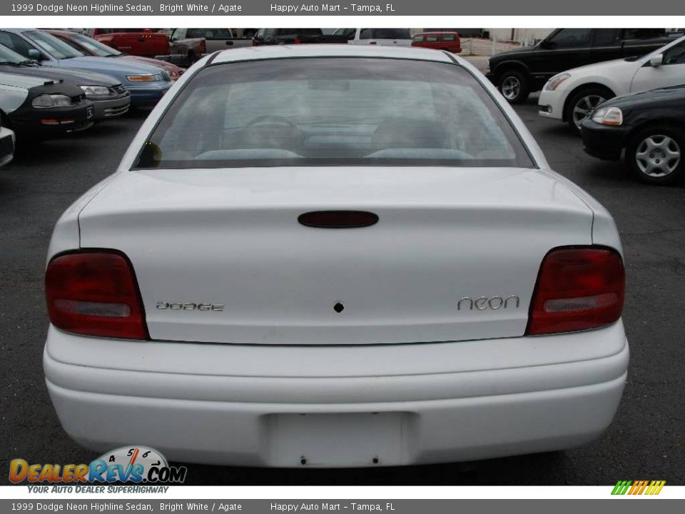 1999 Dodge Neon Highline Sedan Bright White / Agate Photo #8