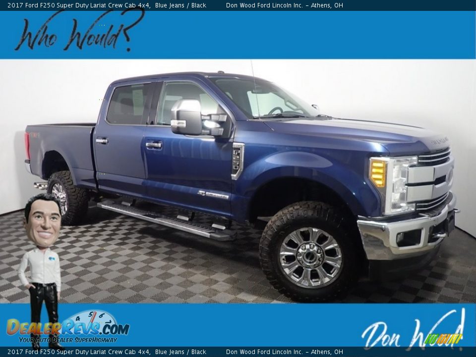 2017 Ford F250 Super Duty Lariat Crew Cab 4x4 Blue Jeans / Black Photo #1
