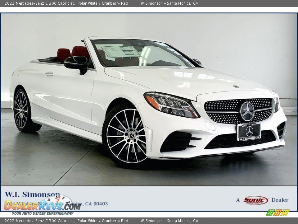 2022 Mercedes-Benz C 300 Cabriolet Polar White / Cranberry Red Photo #1