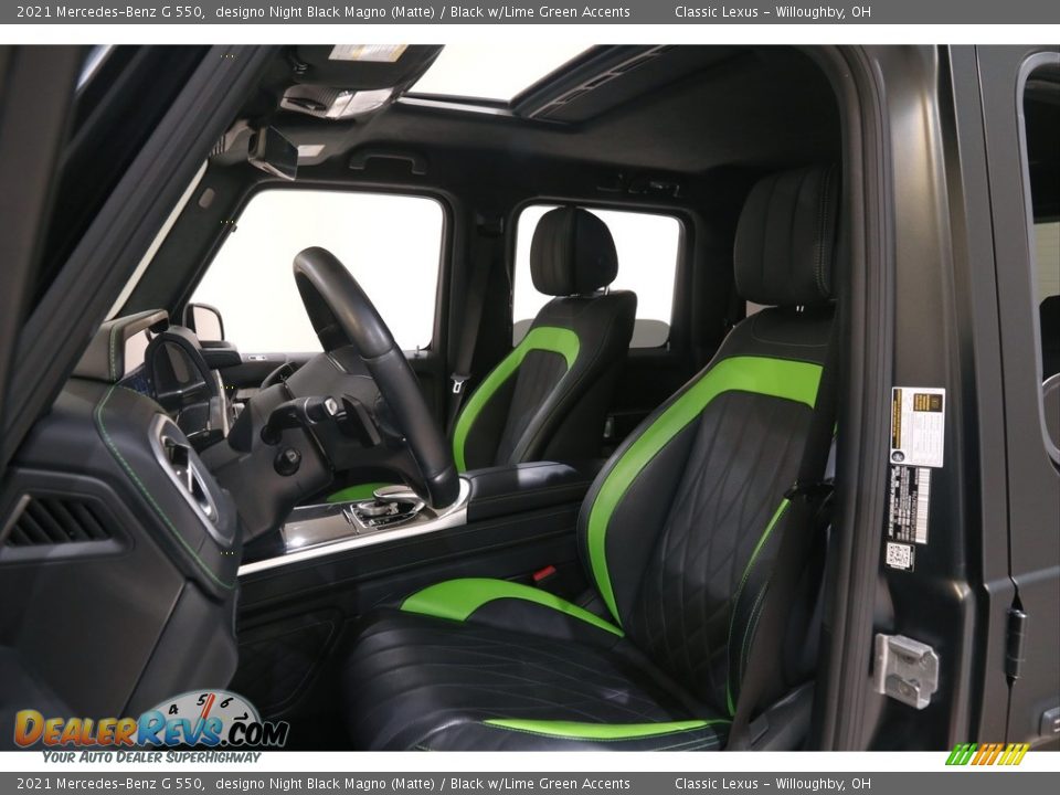 Black w/Lime Green Accents Interior - 2021 Mercedes-Benz G 550 Photo #6