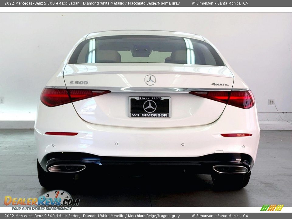 2022 Mercedes-Benz S 500 4Matic Sedan Diamond White Metallic / Macchiato Beige/Magma gray Photo #3