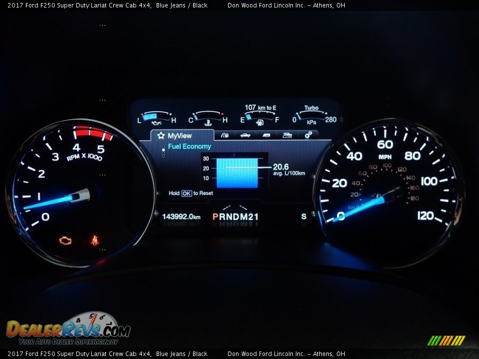 2017 Ford F250 Super Duty Lariat Crew Cab 4x4 Blue Jeans / Black Photo #31