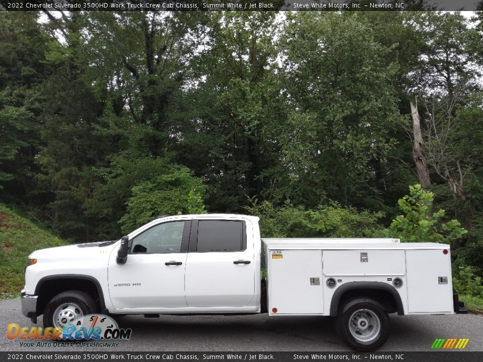 Summit White 2022 Chevrolet Silverado 3500HD Work Truck Crew Cab Chassis Photo #1