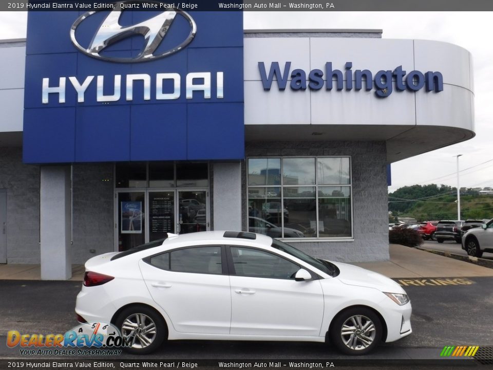 2019 Hyundai Elantra Value Edition Quartz White Pearl / Beige Photo #2