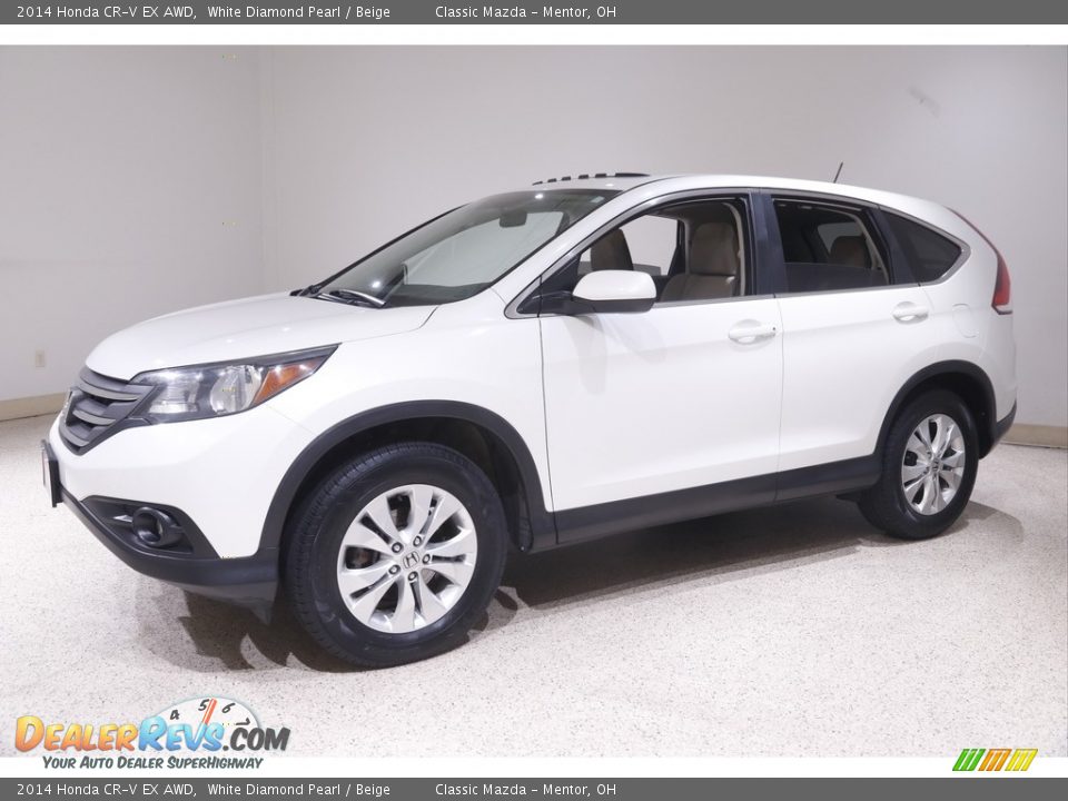 2014 Honda CR-V EX AWD White Diamond Pearl / Beige Photo #3