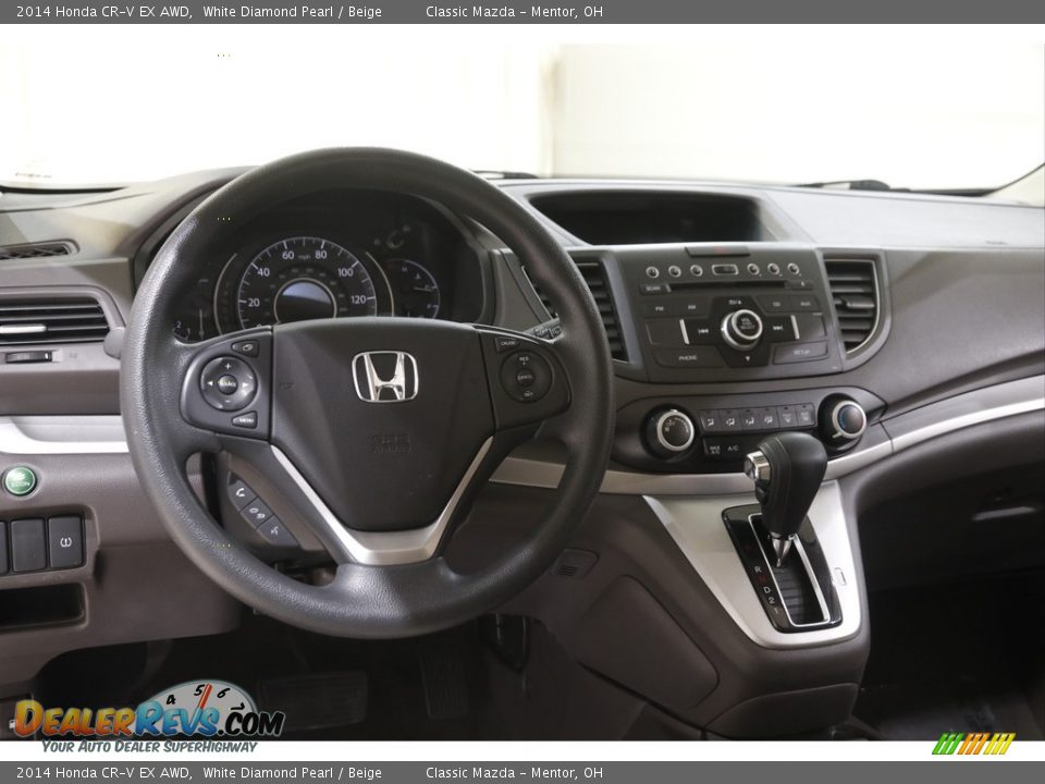 2014 Honda CR-V EX AWD White Diamond Pearl / Beige Photo #6