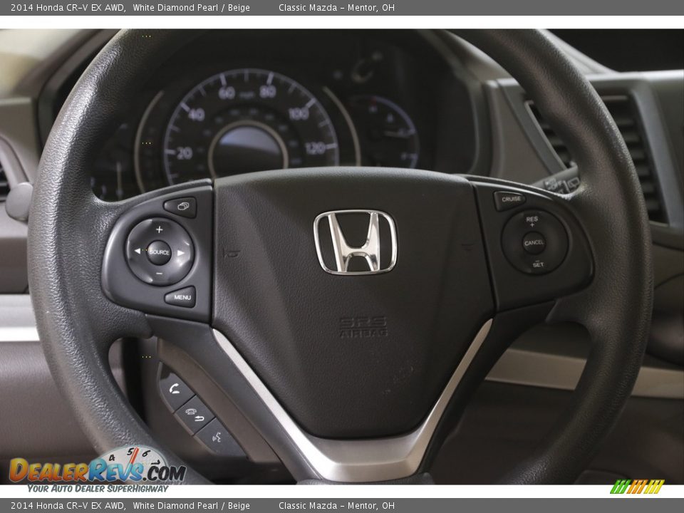 2014 Honda CR-V EX AWD White Diamond Pearl / Beige Photo #7