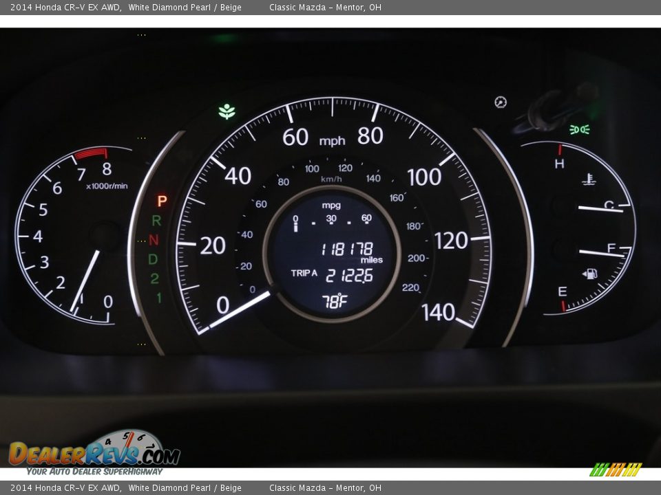 2014 Honda CR-V EX AWD White Diamond Pearl / Beige Photo #8