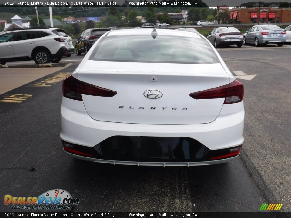 2019 Hyundai Elantra Value Edition Quartz White Pearl / Beige Photo #8