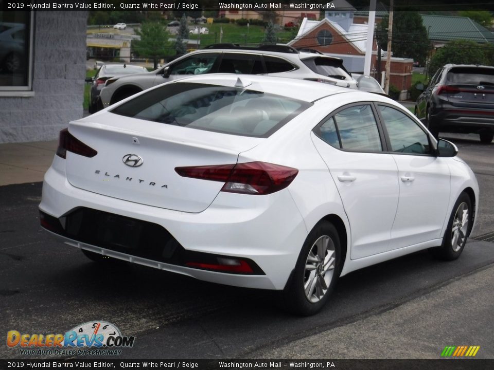 2019 Hyundai Elantra Value Edition Quartz White Pearl / Beige Photo #9