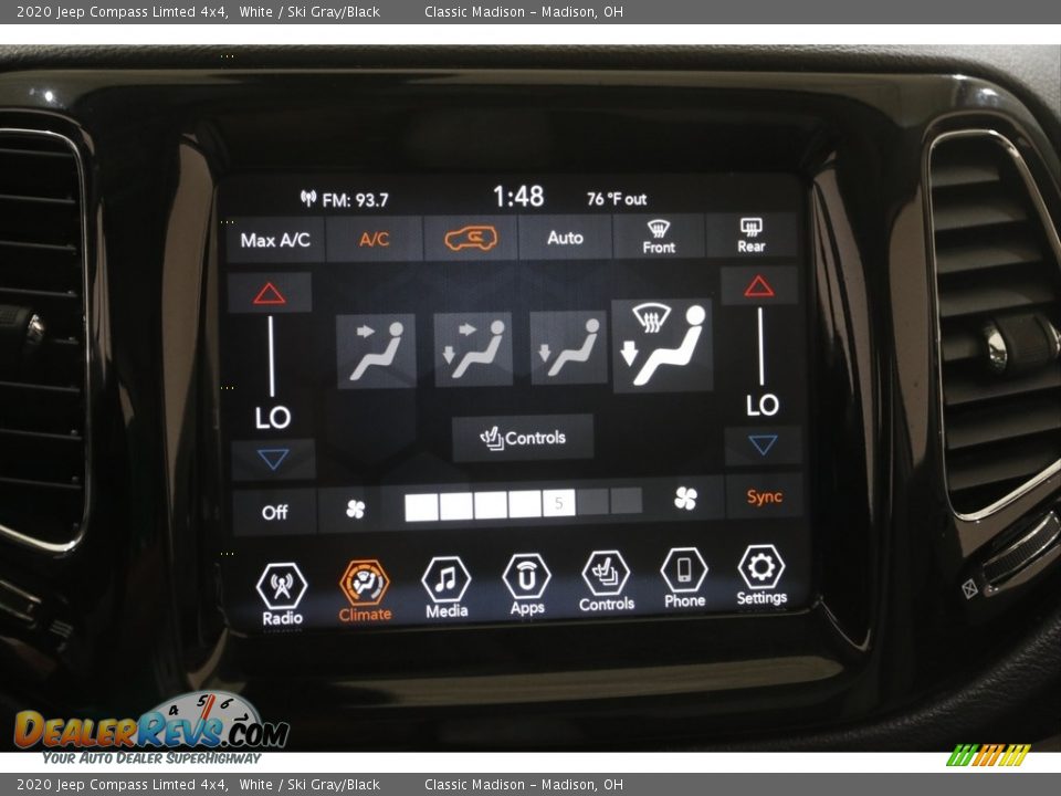 2020 Jeep Compass Limted 4x4 White / Ski Gray/Black Photo #11