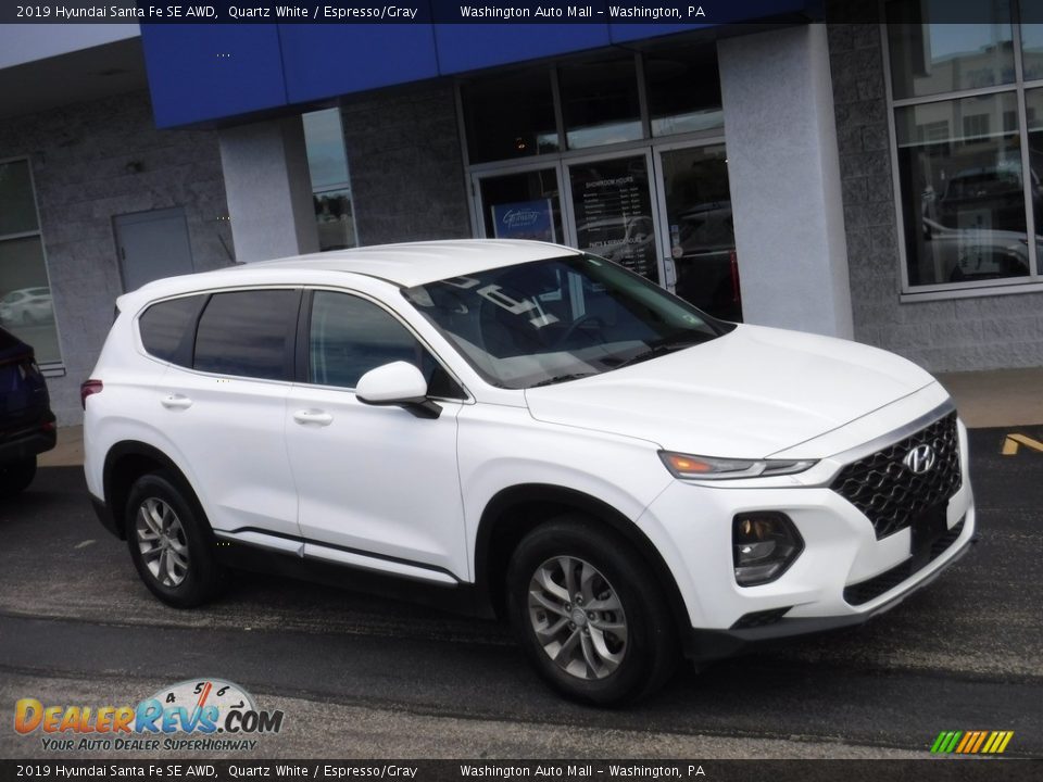 2019 Hyundai Santa Fe SE AWD Quartz White / Espresso/Gray Photo #1