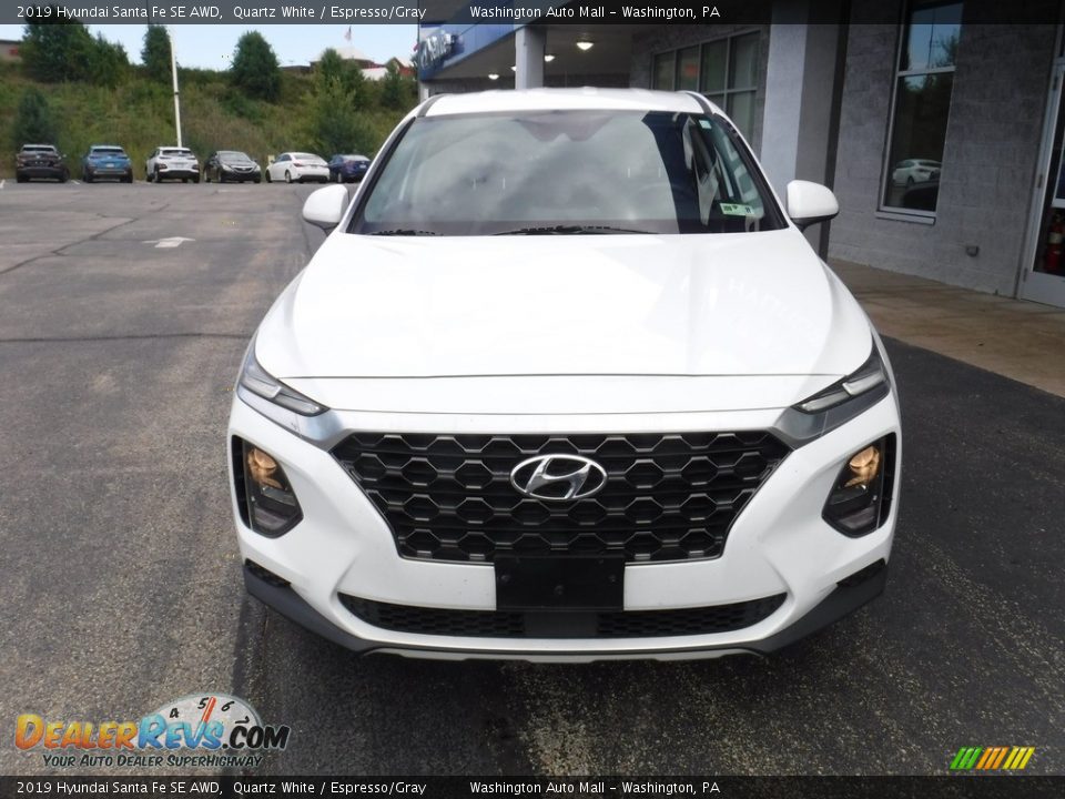 2019 Hyundai Santa Fe SE AWD Quartz White / Espresso/Gray Photo #4