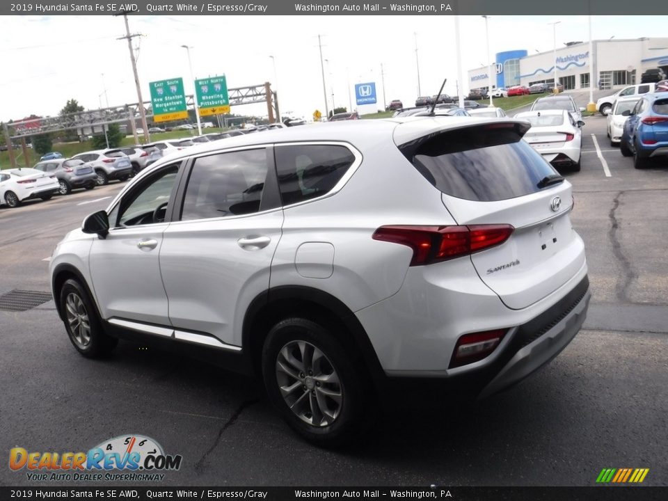 2019 Hyundai Santa Fe SE AWD Quartz White / Espresso/Gray Photo #7