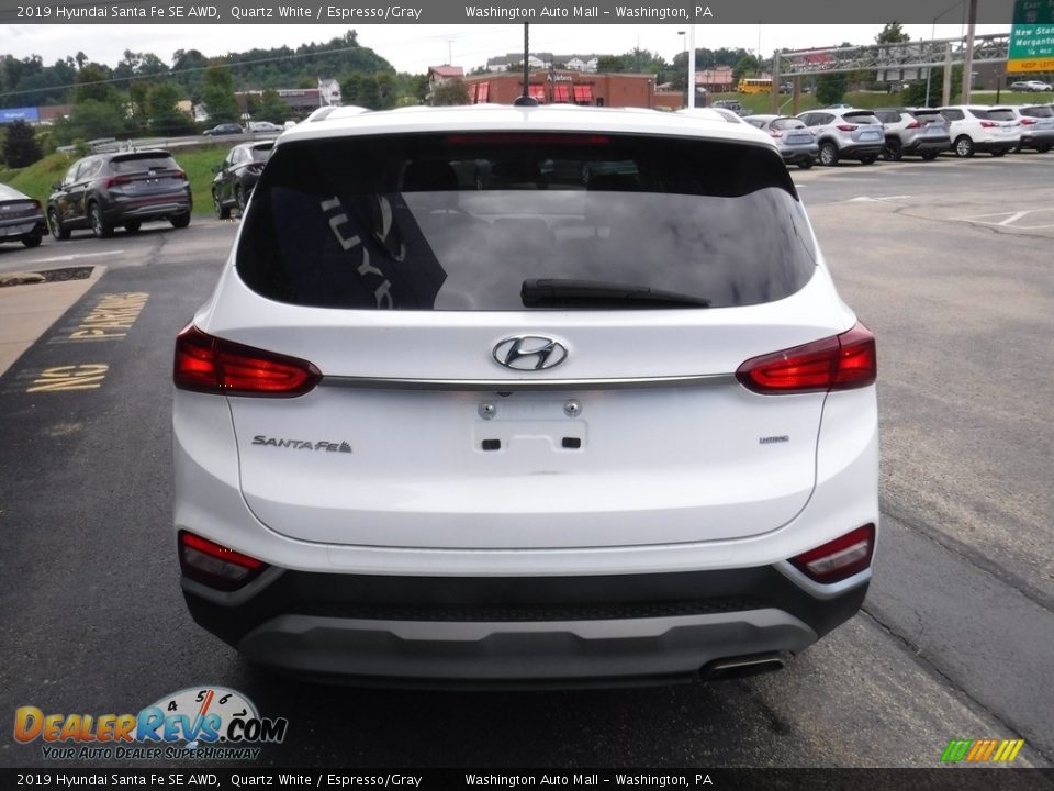 2019 Hyundai Santa Fe SE AWD Quartz White / Espresso/Gray Photo #8
