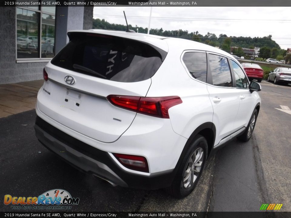 2019 Hyundai Santa Fe SE AWD Quartz White / Espresso/Gray Photo #9